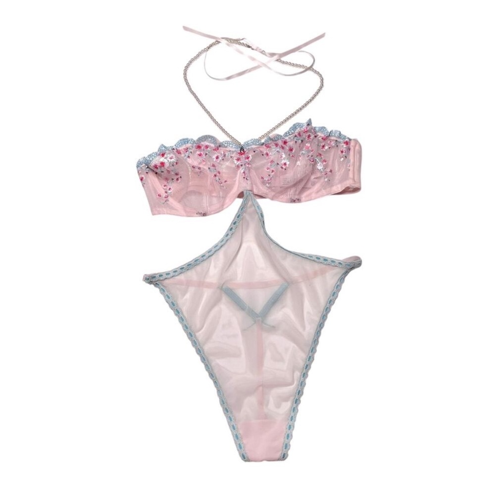 Victoria's Secret Pink and Blue Lace Lingerie